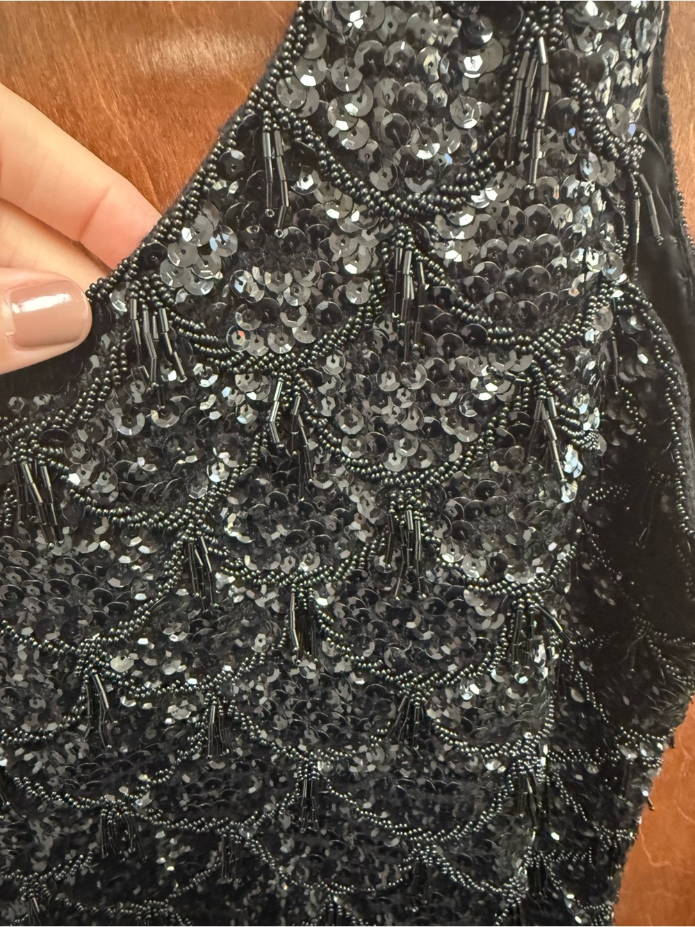 Vintage 60s/70s Black Hand-Beaded Tank Top - Women - Picture 2 of 13